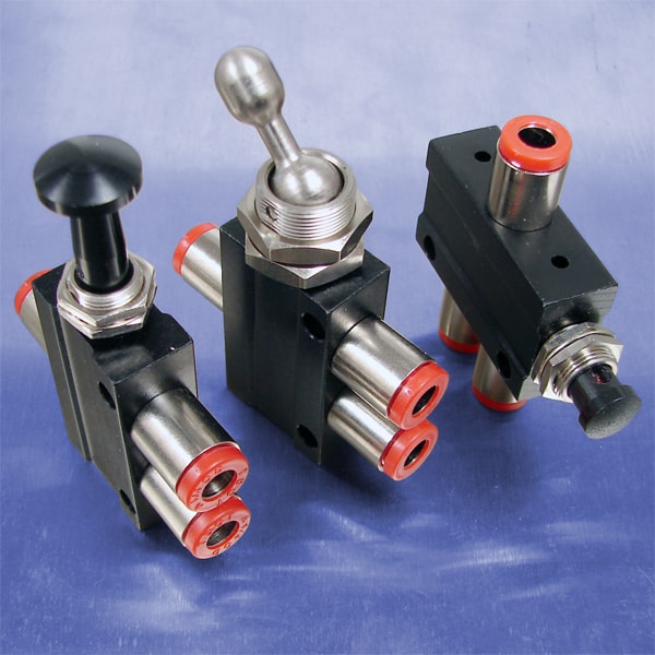 Pneumatic Air Switch Toggle Valve or Push Button 1/4" Connect Detented